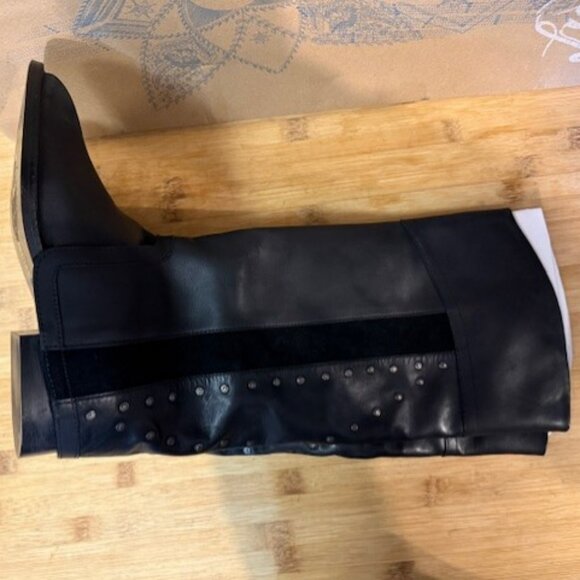 Retro Lola Studded Tall Leather Boots - NWB - Picture 11 of 16